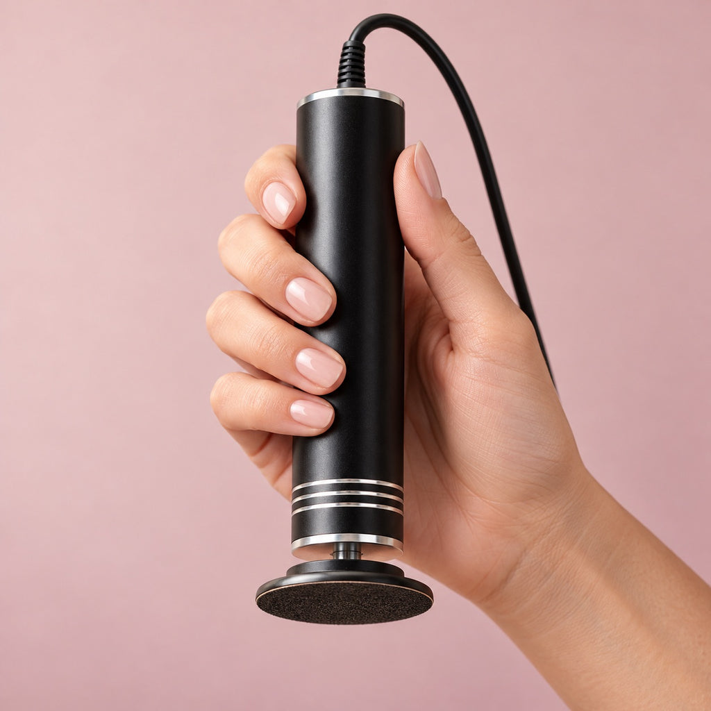 VELUPIA Gerät in Schwarz in der Hand